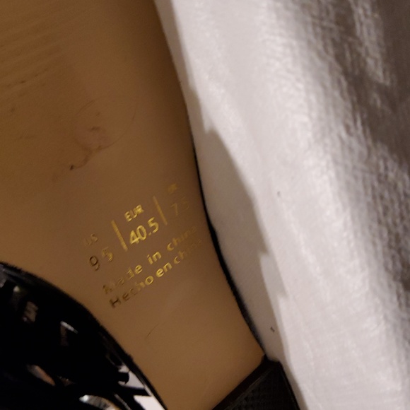 Black velvet wedge sandals - Picture 4 of 5